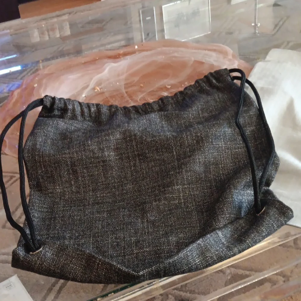 Canali Charcoal Fabric Small Backpack With Storage Bag